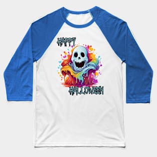 Spooky Ghost Happy Halloween Baseball T-Shirt